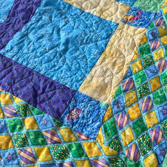 Handmade Reversible Quilt Mermaid Themed - Picture 6 of 9